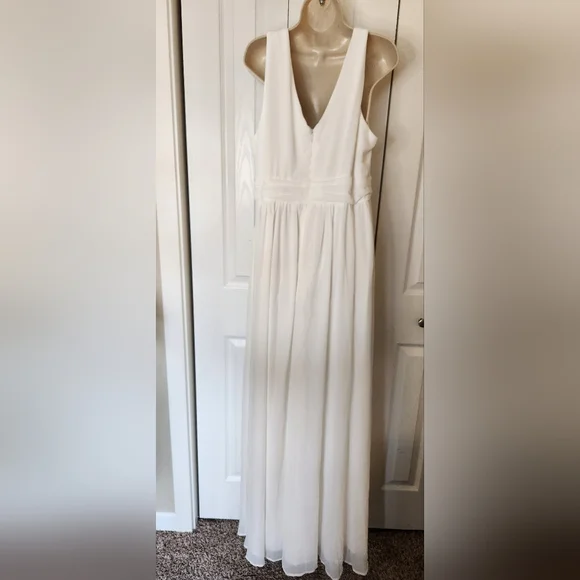 Lulus heavenly hues white long maxi dress formal wedding nwot dress size 2x - Picture 7 of 9